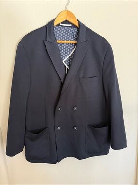 Classic Double-Breasted Men's Black Blazer